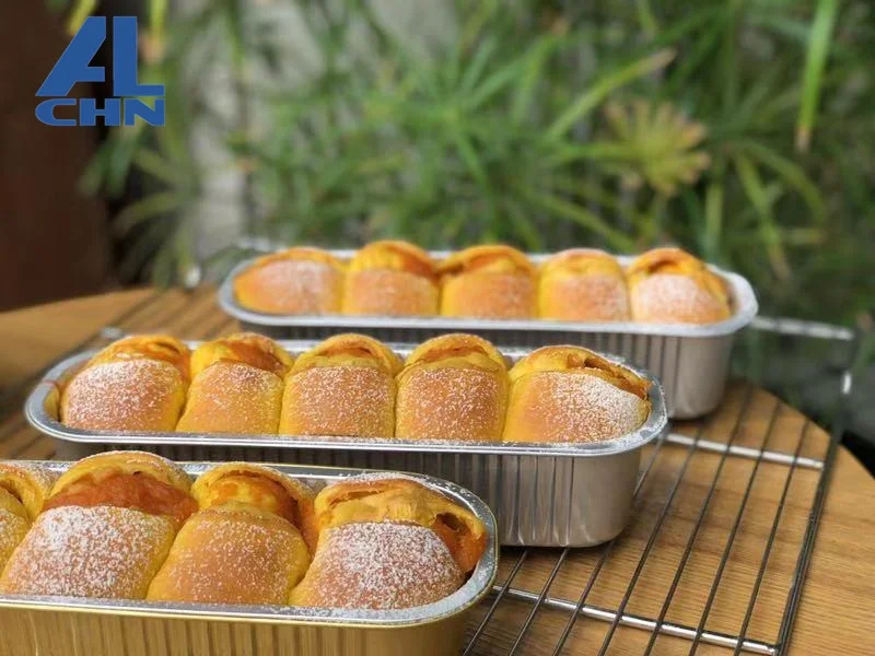 960ML/33OZ Gold inside,Black outside  Manufacturer Supplier Disposable Aluminum Foil container From China