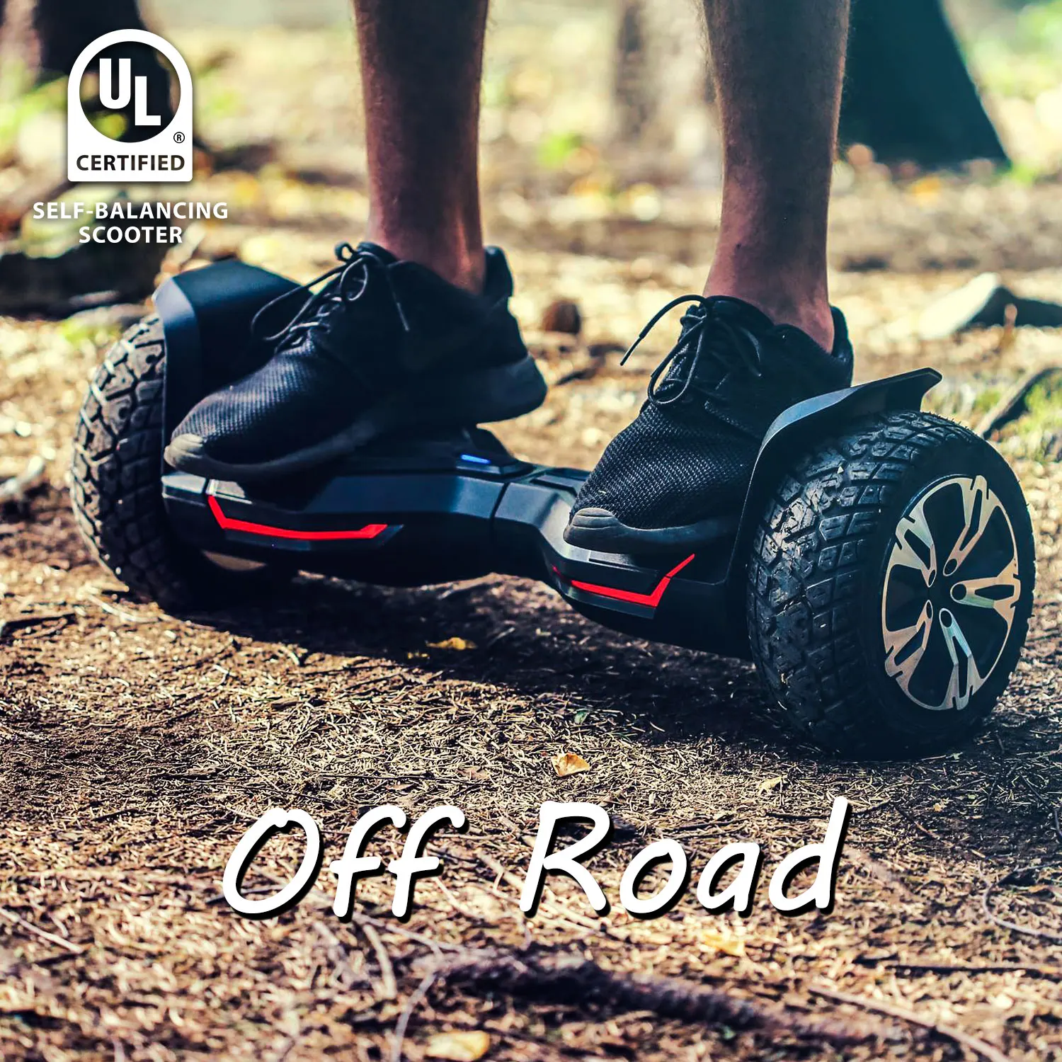 GYROOR New Cool Lighting Tunnel Motor Hoverboard Two Wheels Self Balancing Electric