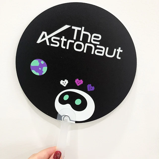 Custom mini clear hand fans transparent plastic picket for kpop