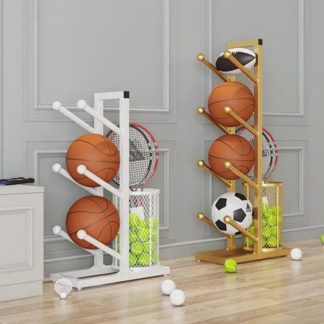 Basketball Stainless 5 Layer Store Shelf Stand Organizer Storage Display Gym Ball Rack