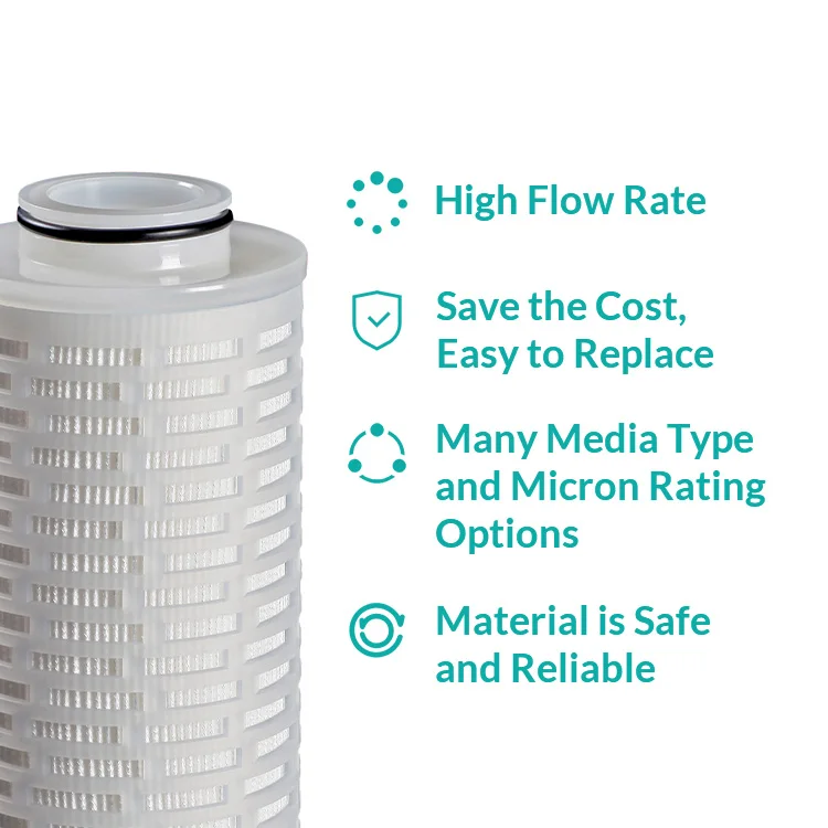Hangzhou Darlly 131mm Industrial Filter PP Polypropylene Pleated 0.2 Membrane Absolute Filter Cartridges For Water