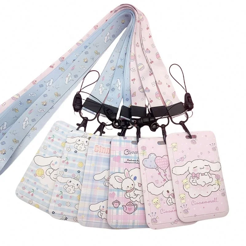 New Popular Cartoon Animation Bus Subway Card Protective Sleeve Certificate with Lanyard ID Name Card Badge Holder