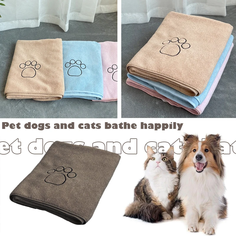 Hot Selling Pets Clean Products Wash Tool Dog-Claw Print Towel Quick Dry Microfiber Towel Bath Wipes Pet Grooming