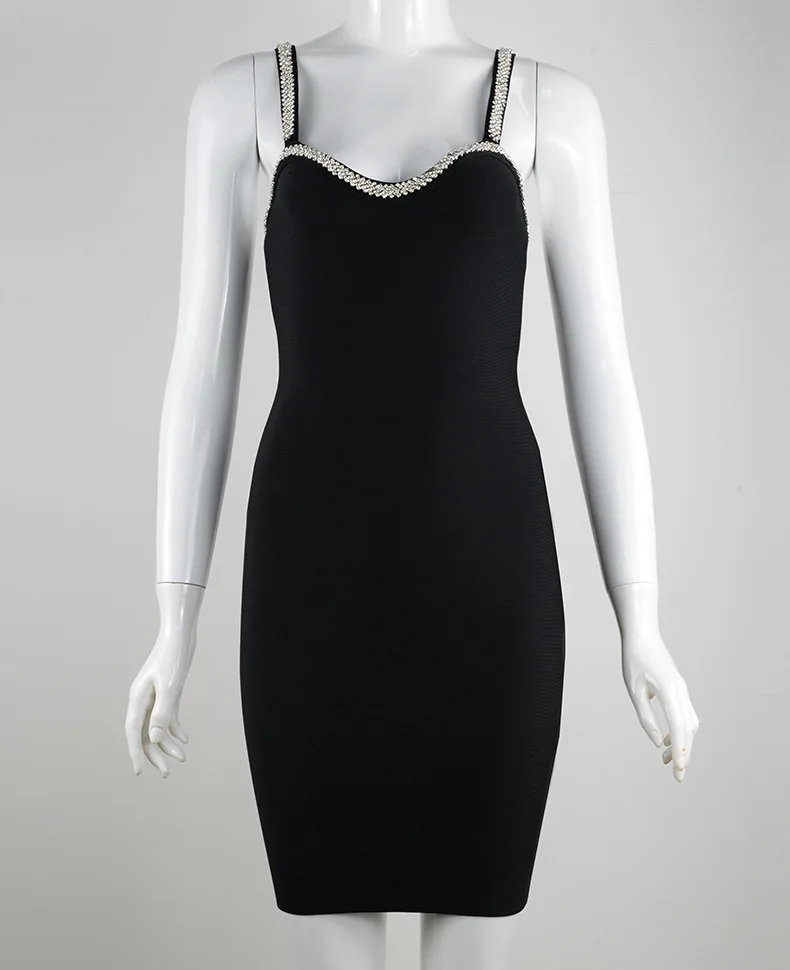 Summer Ladies Rhinestone Strap Party Mini Dress Bodycon Diamond Short Club Dress Sexy Women Clothing