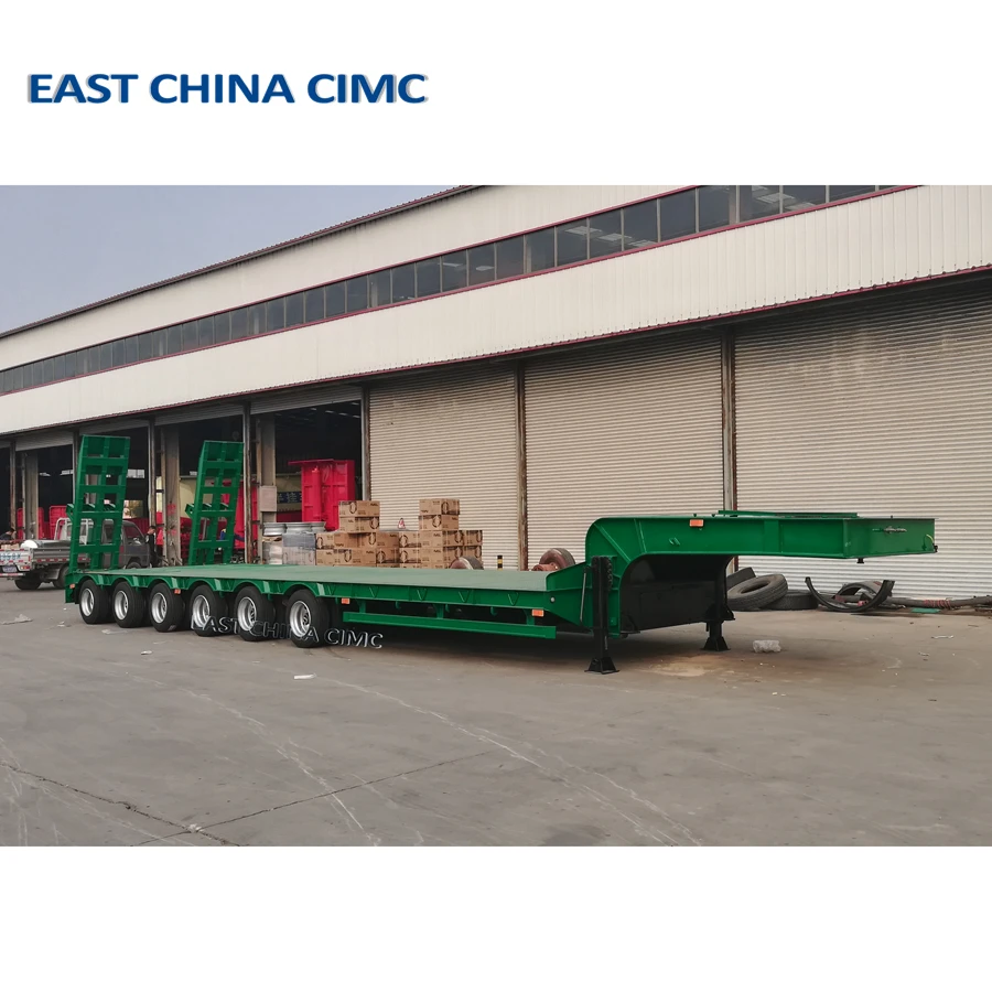 14 M 70 Ton 3 axle Detachable Goose-neck Low Bed Truck Trailer For Sale
