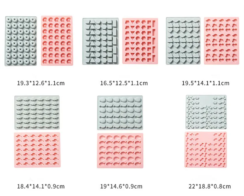 Cute 3D Silicone Geometry Dinosaur Donut Fish Gummy Candy Mold For Chocolate Gumdrop Jelly Ice Cube