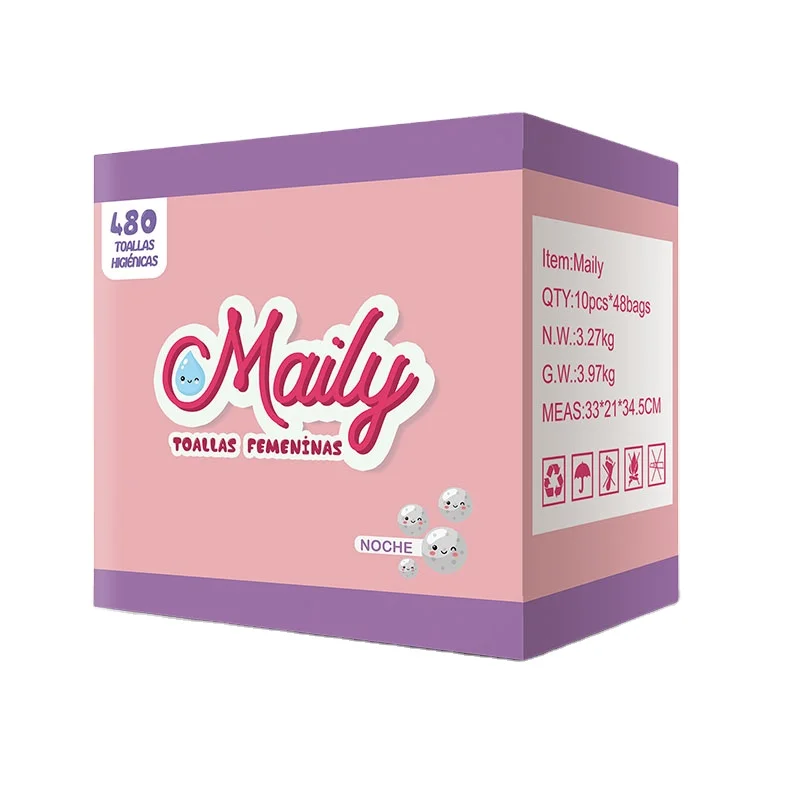 Free Sample Sanitary Pads Lady Organic Cotton Anion Ladies Sanitary Pads Napkins Russian