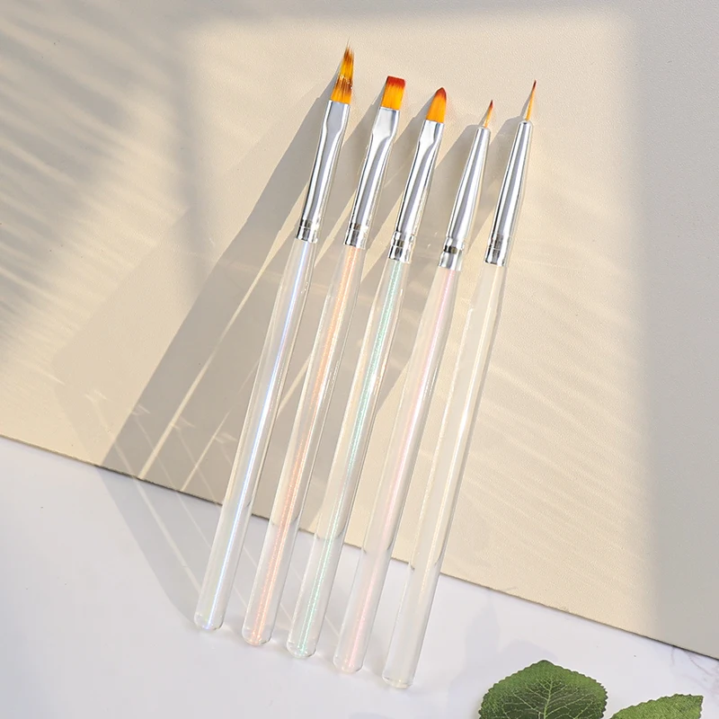 Soft Aurora Acrylic Carving Line Brush Gradient Gel Drawing DIY Painting Pens Nail Art Brush Set