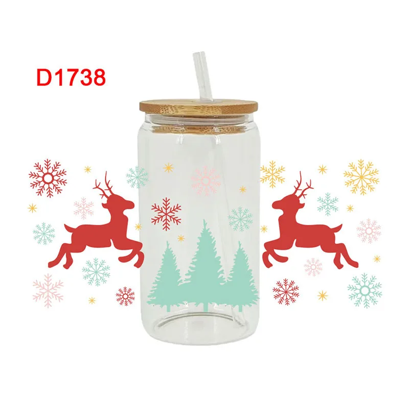 Wholesale Custom Uv Dtf Cup Wrap Transfer Print For 16 Oz  Sticker For Cups Glass Tumble