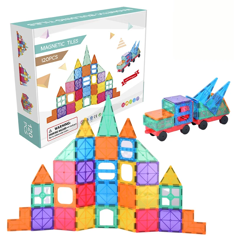 120Pcs Set Magnetic Building Blocks Wholesale Assembly Strong Magnet Educational Montessori Magnetic Block