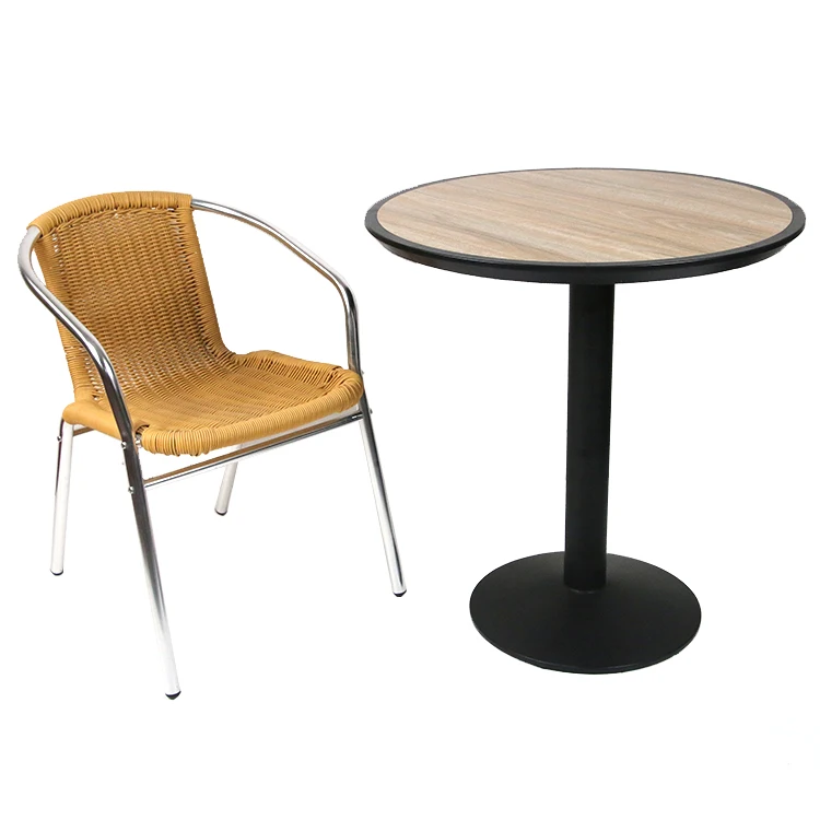 Керамический круглый обеденный стол для сада, внутреннего дворика, бара