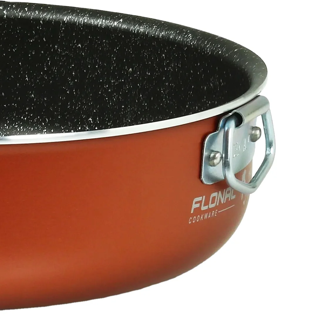 Flonal Italian Oven Cooking Roasting Pan Best Non-Stick round Bronze Granite Bakeware Metal for Everyday Use