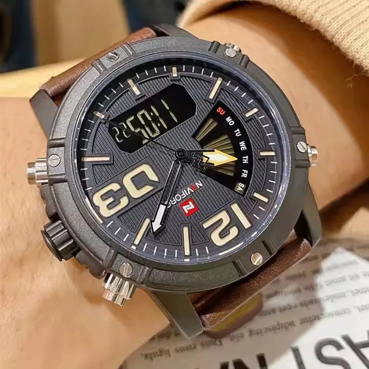 Naviford 9095 relogio inteligente цифровые спортивные часы для мужчин аналоговые светодиодные кварцевые наручные водонепроницаемые + коробка