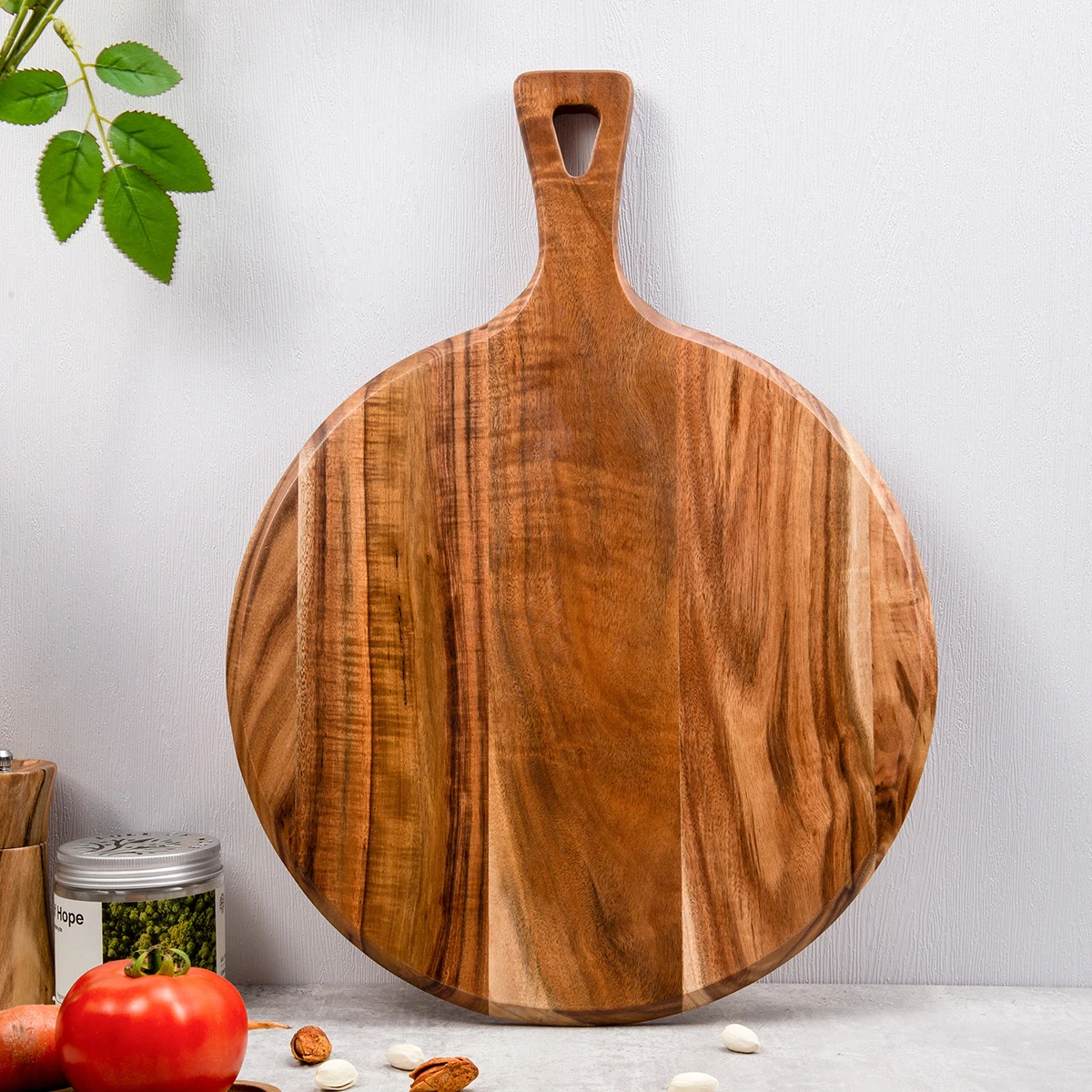 Wholesale Best Seller Large Round Acacia Wood Pizza Serving Cutting Board With Free Sample