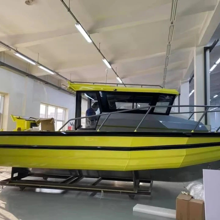 Deep V offshore yacht luxury small speed fishing boat with engine rowing boats 7.5m 25ft aluminum fishing boats for sale