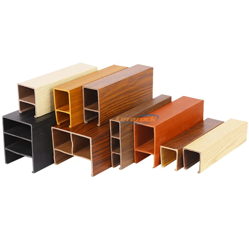 new arrival fashion interior pvc ceiling Timber Tubes wood grain  pvc waterproof wooden indoor ceiling