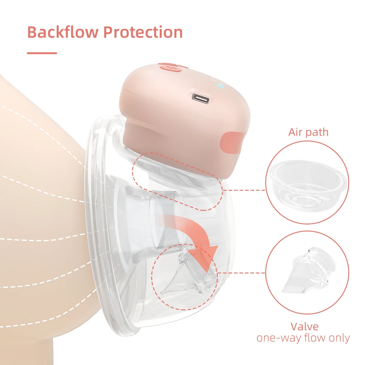 New design wearable  hands free silicone milk pumping bowl adjustable size electric double bowl breast pump for nursing mothers