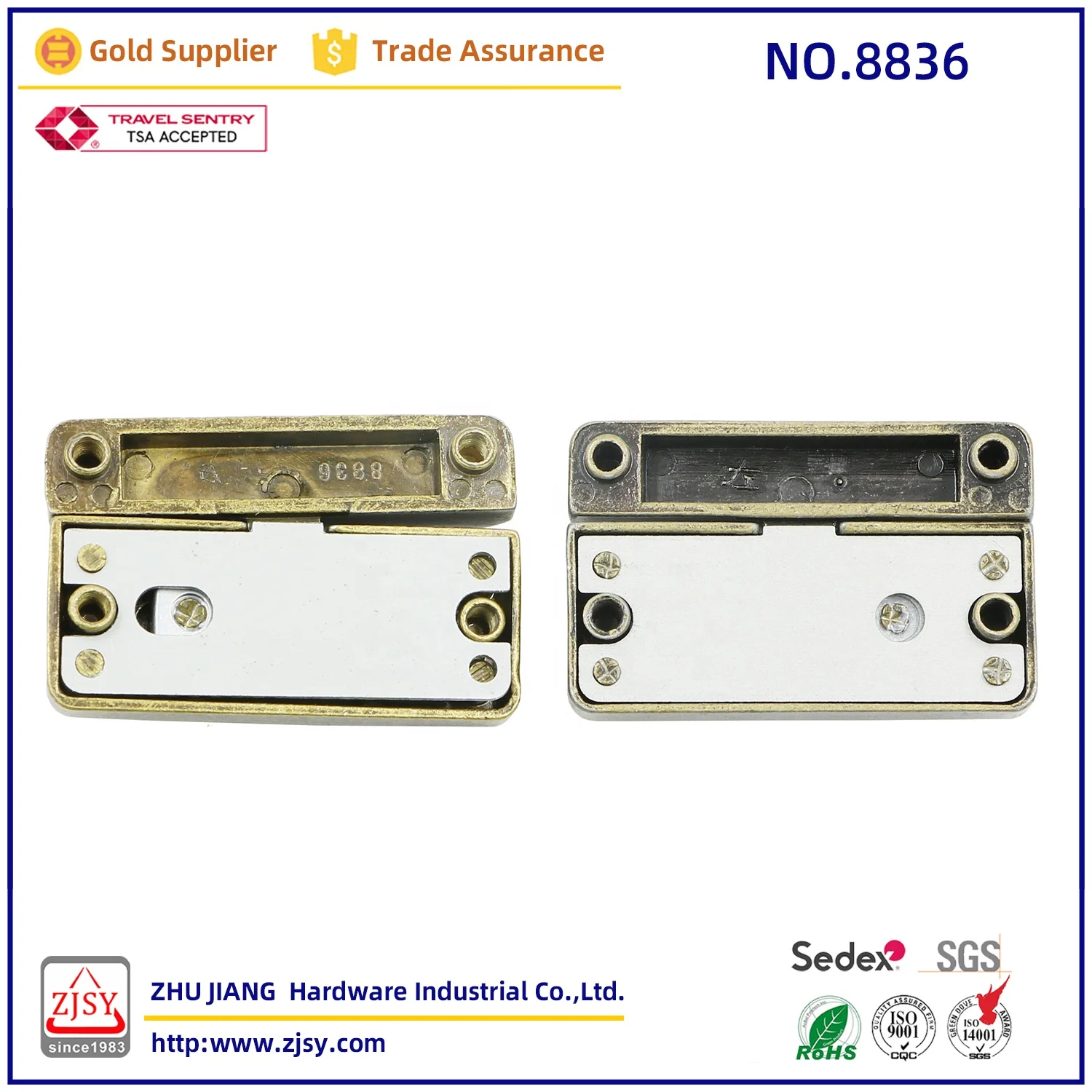 8836 hot selling products with lock buckle pair lock fashion gift box lock factory direct sales case hardware accessories