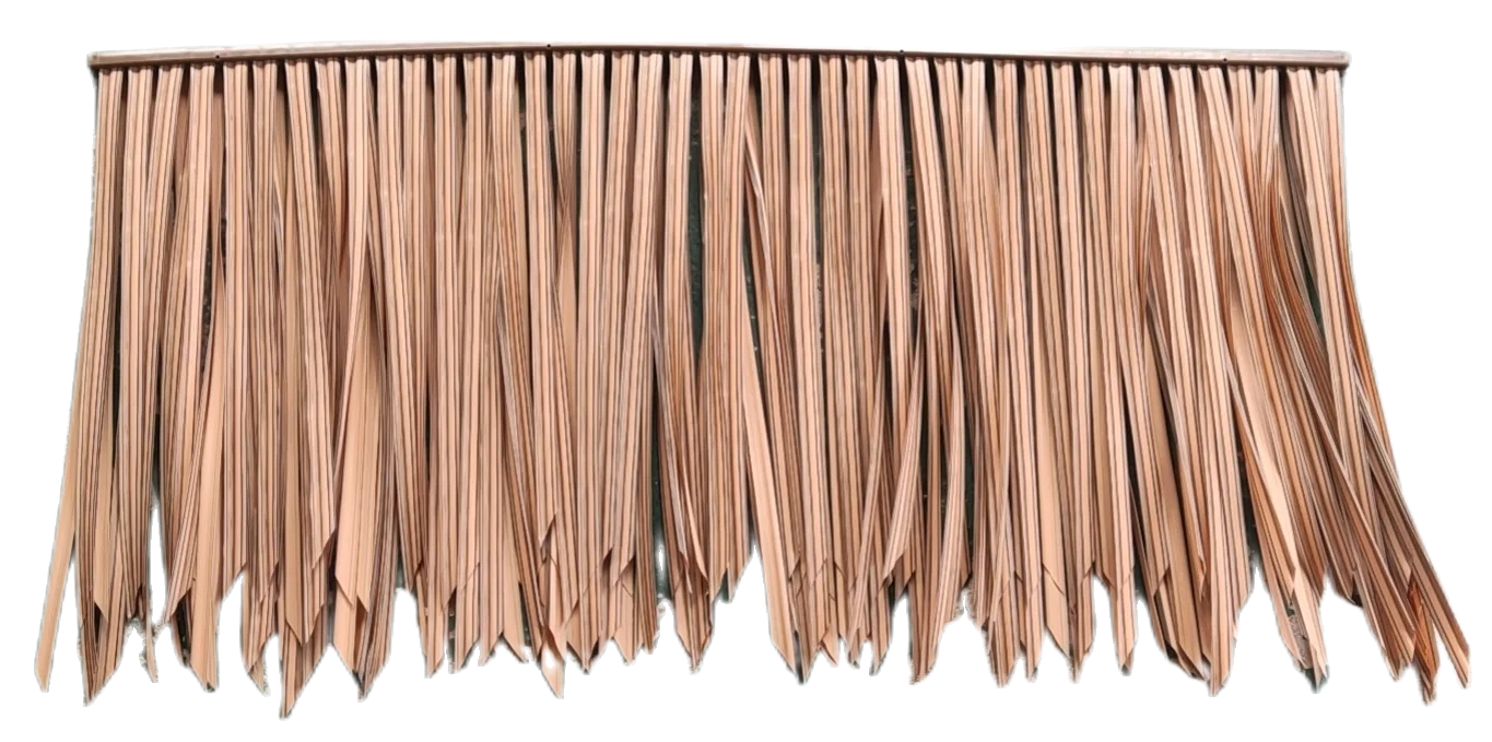 CD-03 Factory Supply Direct Artificial Thatch Roof Synthetic Wide Leaf Thatch Carton CD Bamboo Cladding Traditional 100 PCS