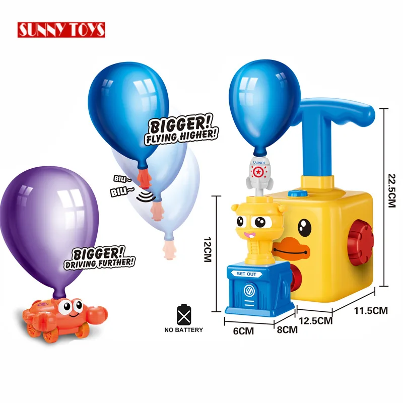 Wholesale Toys  Best Selling kids Pressed Launch Car Balloon Air Powered Launcher Car Toy Set