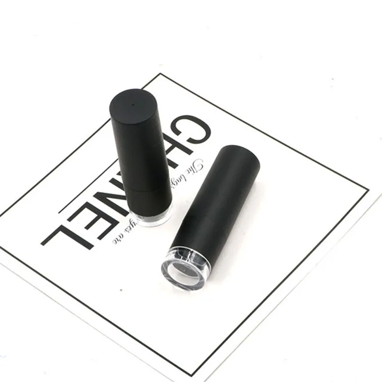 Black cylindrical small diameter advanced luxury hard non-transparent plastic pipe / container cosmetic plastic tube