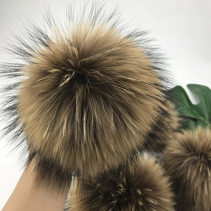 15cm natural color real raccoon fur pom pom (60752738426)