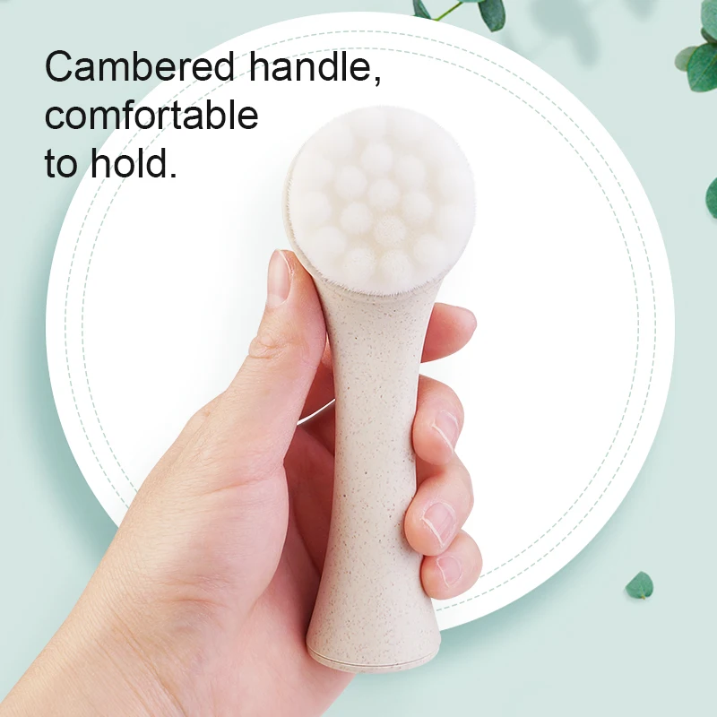 
Eco Friendly Biodegradable Korean Facial Cleansing Brush With Silicone Massage Brushes For Deep Cleaning 