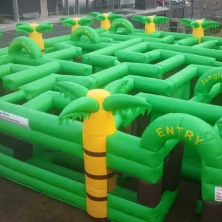 Jungle Maze Riding Outdoor Structure Team Building Sport Adult Mechanical Rodeo Ride Bull Inflatable Corn Hole Game