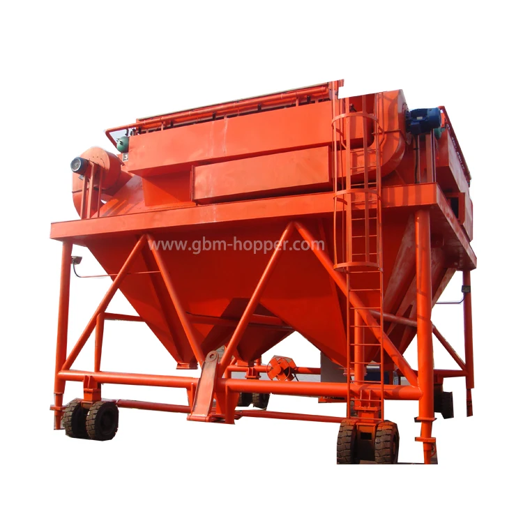 50 m3 dust proof mobile cement dockside hopper on quayside