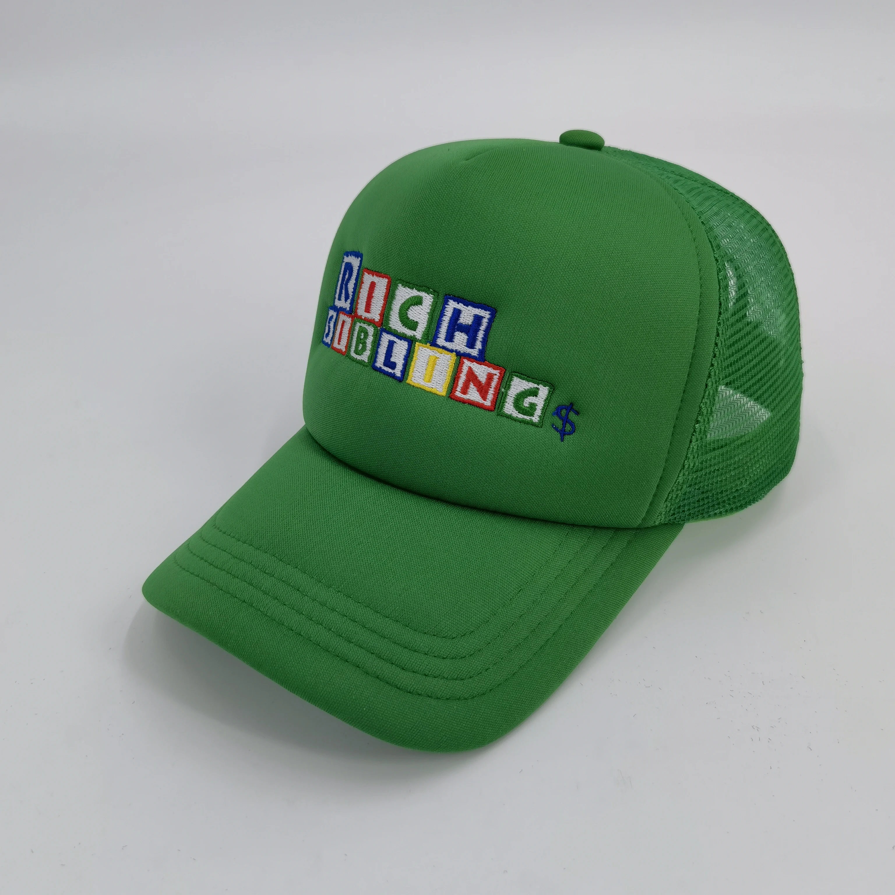 high quality embroidery custom trucker hat printed logo sports trucker hat 3D foam printing five-piece mesh foam trucker cap