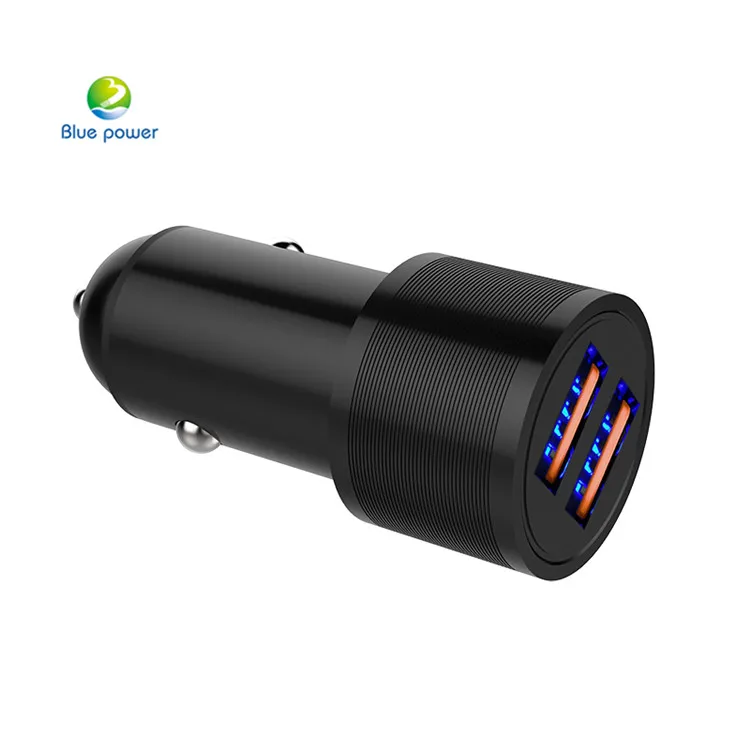 
Guangzhou Manufacture Metal usb car charger 12 24v 2usb qc3.0 car charger 