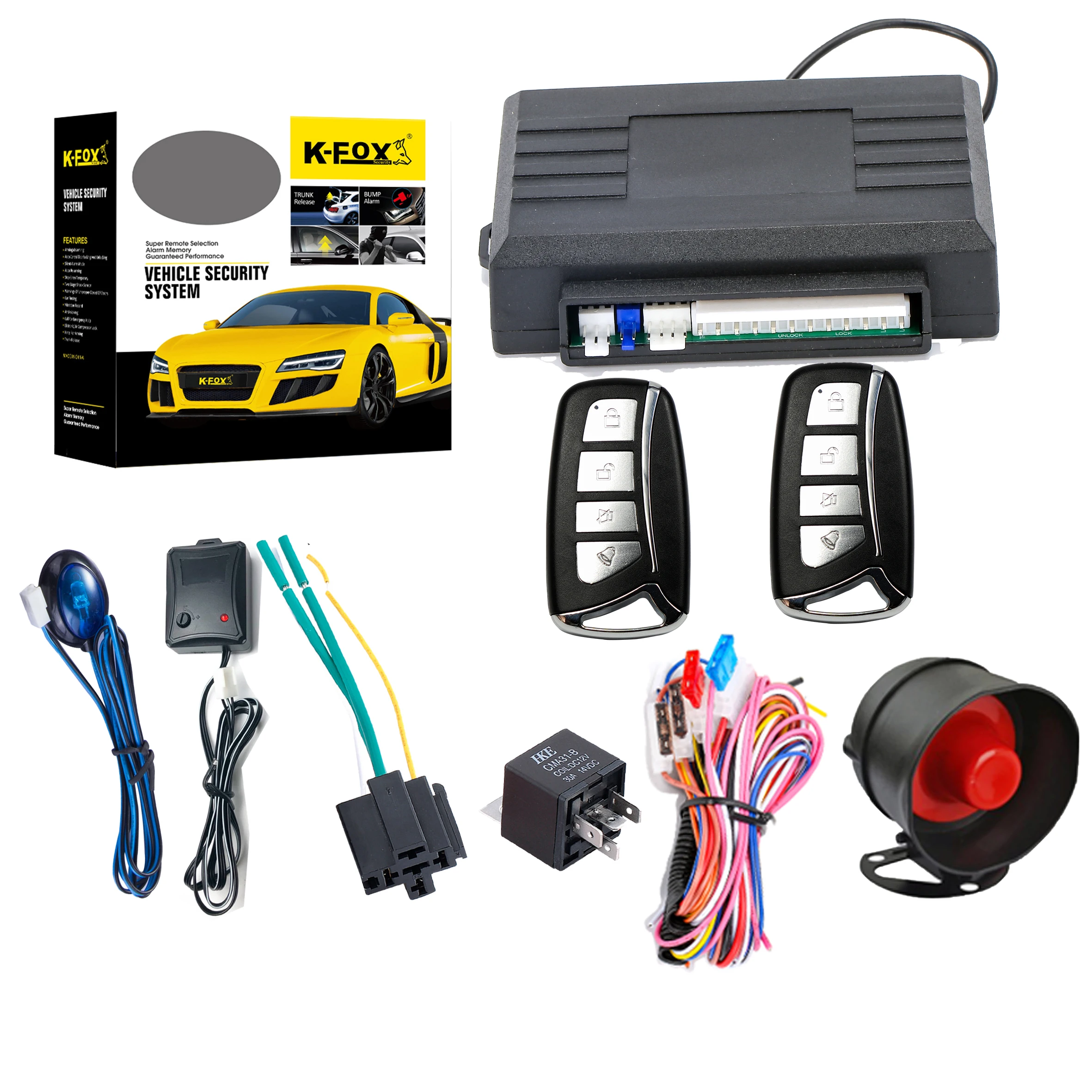 Автомобильная сигнализация от K-FOX производства система охранной сигнализации