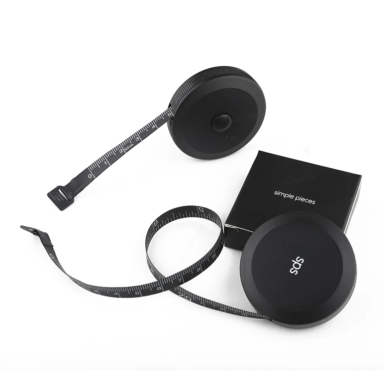 Custom Printed  1.5M 60Inch Mini Square Rectangle Genuine Black Case Retractable Tape Measure Promotional