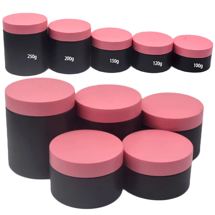 100ml/120ml/150ml/200mlPET plastic Purple red empty jars for lotions and creams body eye cream jar  cosmetic face cream jars