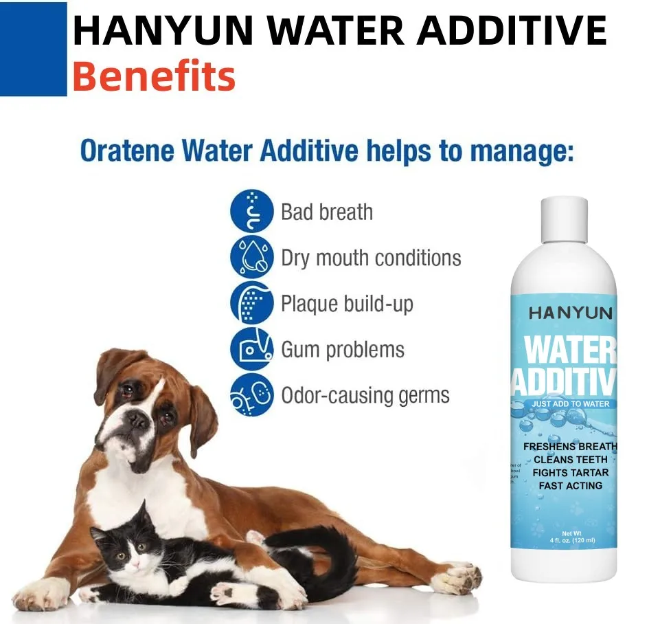 Pet Dental Oral Teeth Care Water Additive For Dogs Fresh Breath tooth Cleaning Natural Ingredients With Zinc Gluconate