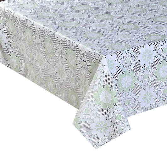 High  Quality  NR Table Cloths PVC  Foam Lace  Table cloth  Rectangular Washable Tablecloths for  Banquet