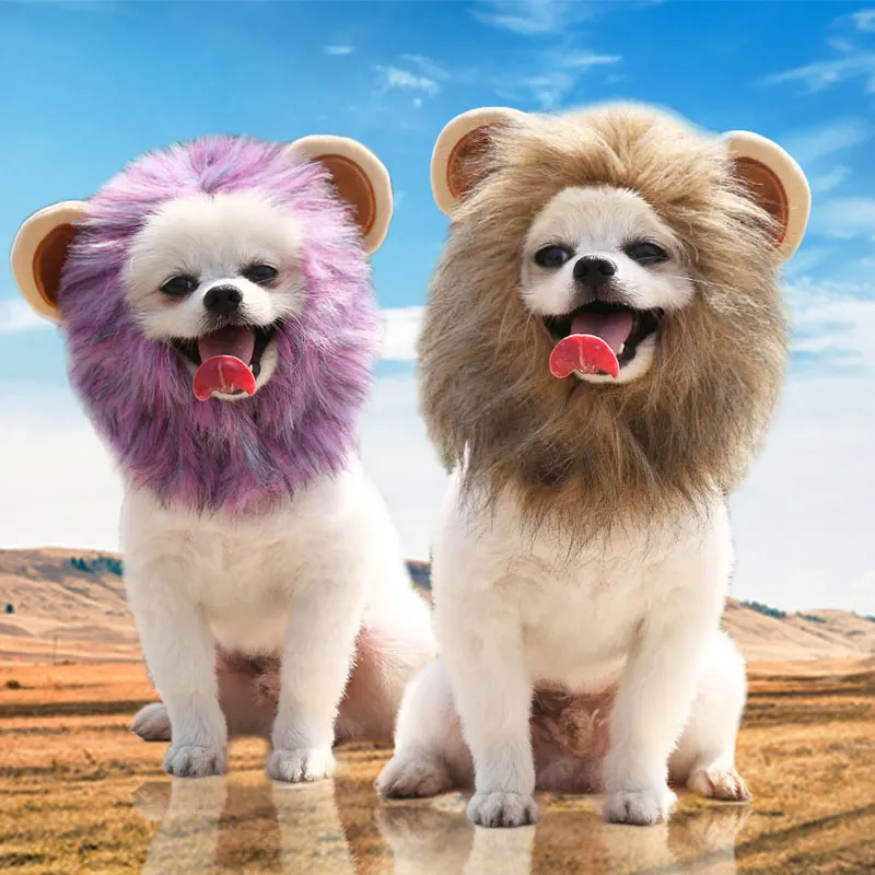 
Cat wig Lion turns into pet magic patch adjustable wholesale custom pet supplies autumn winter pet cat dog hat 