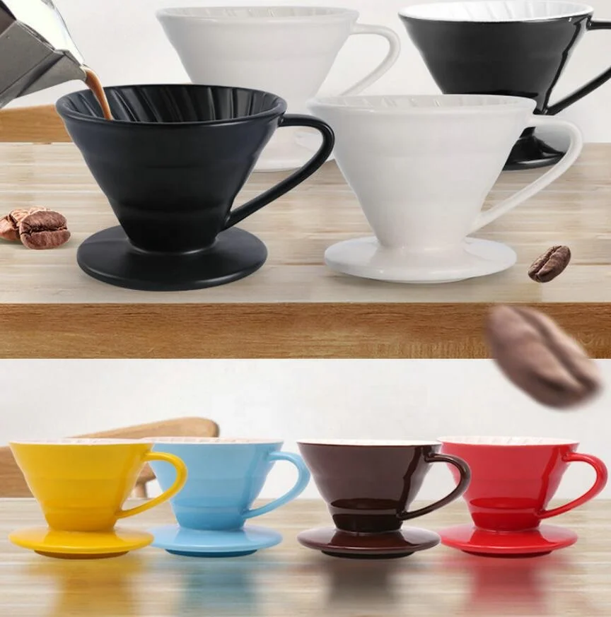 Coffee Tools Colorful Ceramic Dripper Creative Coffee Filter Cup Pour Over Coffee Dripper