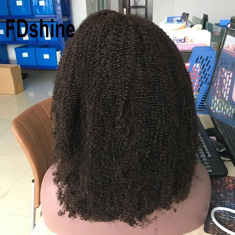 Indian Human Hair Wigs Swiss Transparent HD Glueless Lace Wigs wholesale 180% Afro Kinky Coily 4a 4b 4c Lace Front Wigs