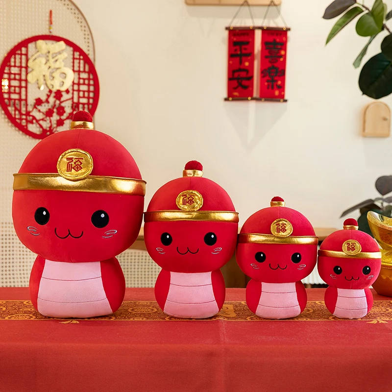 2025 Snake Year mascot plush toy cute stuffed Zodiac Snake Doll New Year Gift
