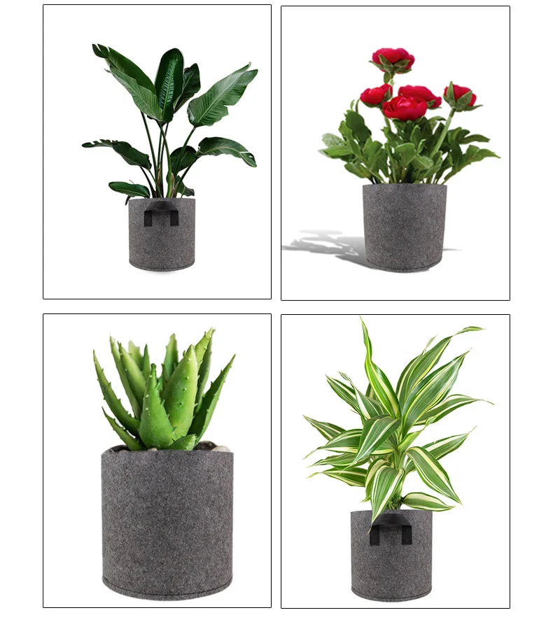 3 5 7 10 Gallon Factory Direct Sale Black Non-woven Grow bag, Fabric Plant Grow Pot