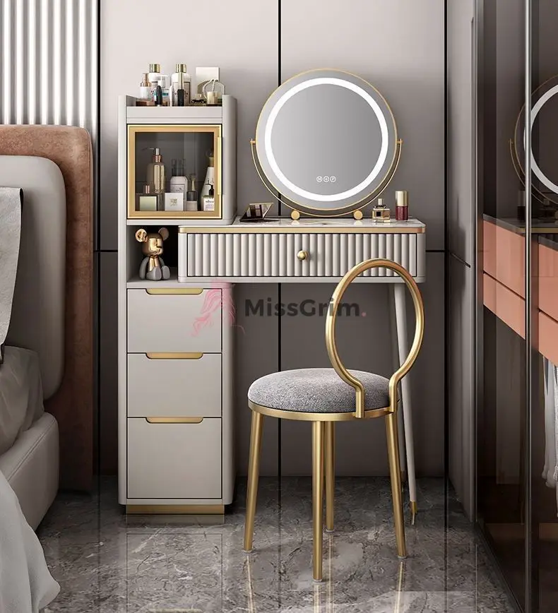 Makeup dresser dressing table wooden with mirror white dressing table