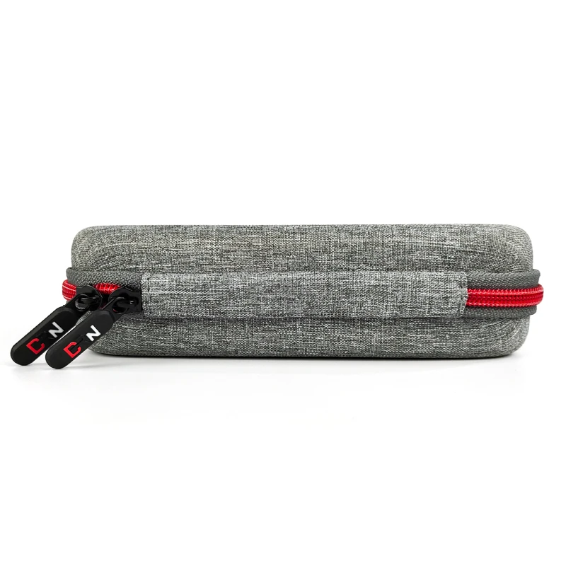 Large Capacity Portable Gray Hard Shell Power Bank Storage Case Oxford Leather PU Zipper EVA Wireless Charger Case Travel Bag