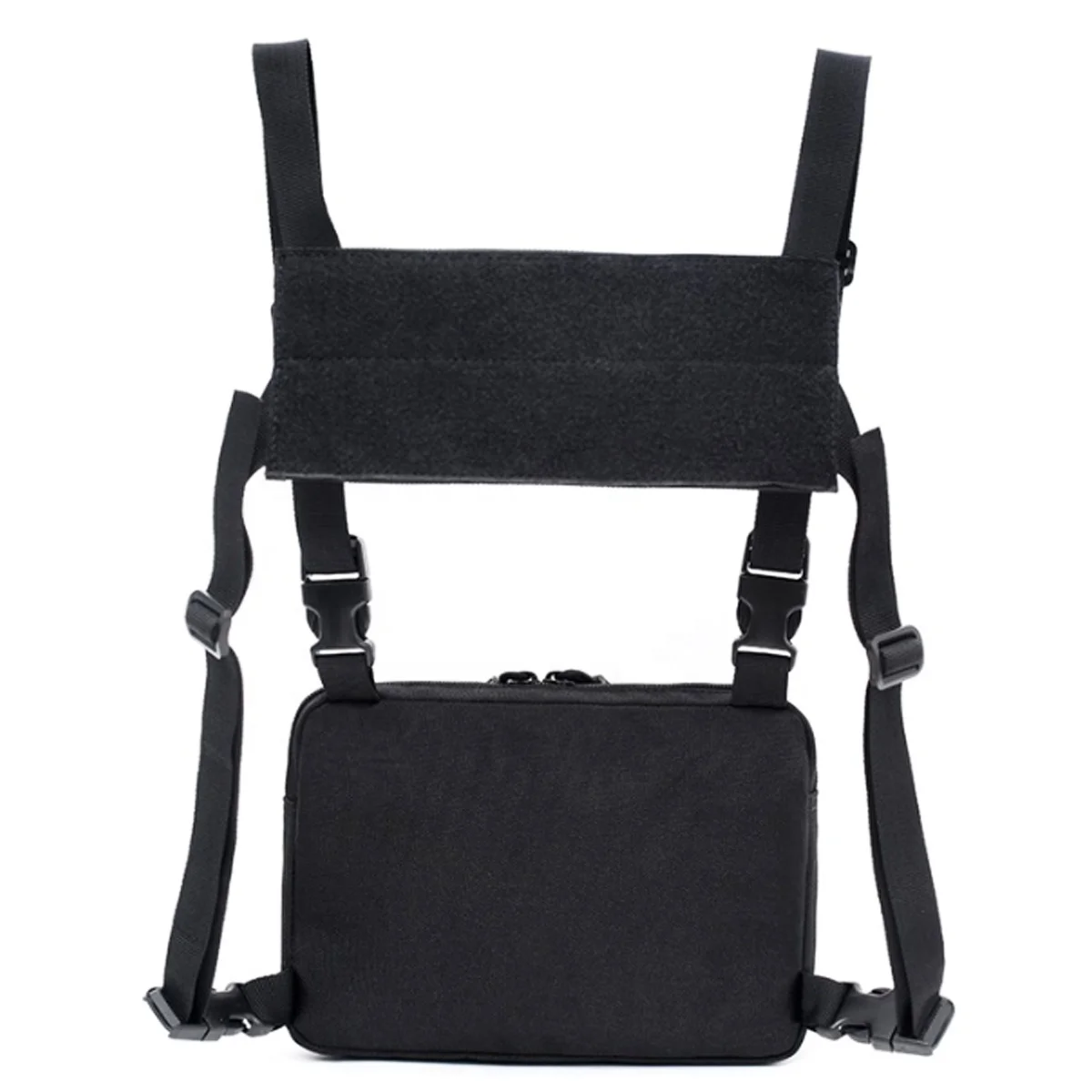 Tactical Inspired Unisex Sports Utility Chest Pack Outdoor Chest Bag Built-In Phone Holder Shoulder Strap Lock Chain Button