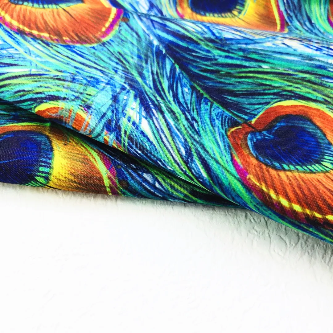 Атласная ткань с цифровым принтом, оптовая продажа, эластичная атласная ткань из полиэстера с цветочным рисунком