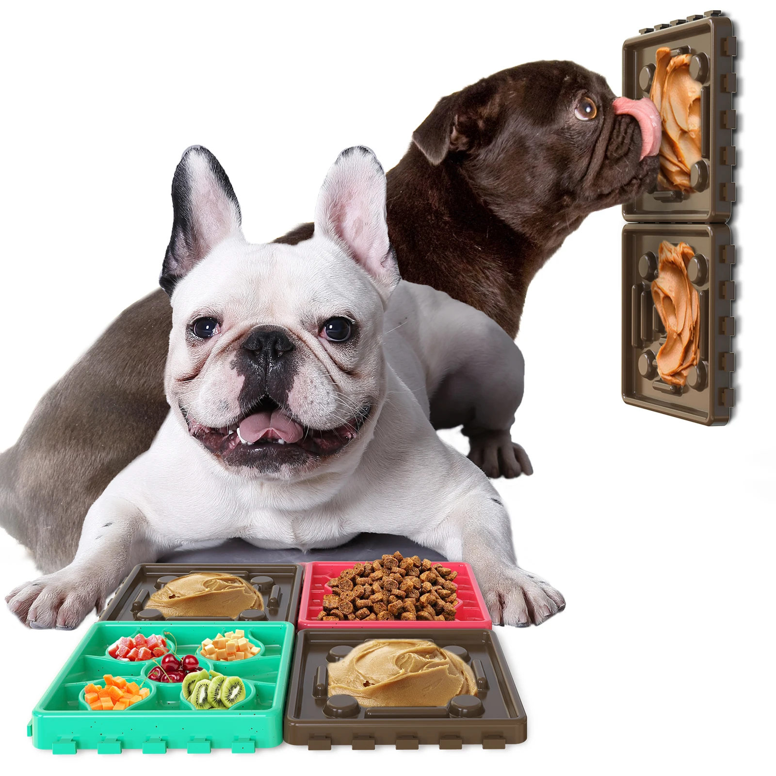 Multifunctional Detachable Licking Tray With Fixed Suction Cup Pet Ball Treat Dispenser
