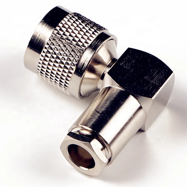 Right Angle TNC Male Clamp Type RF Coaxial Connector for LMR300 LMR400 RG8 5D-FB RG6 Cable