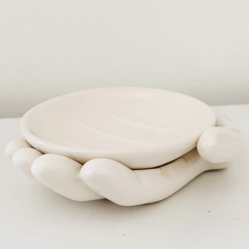 Под заказ фарфоровая мыльница в форме руки керамическая винтажная столешница для душа