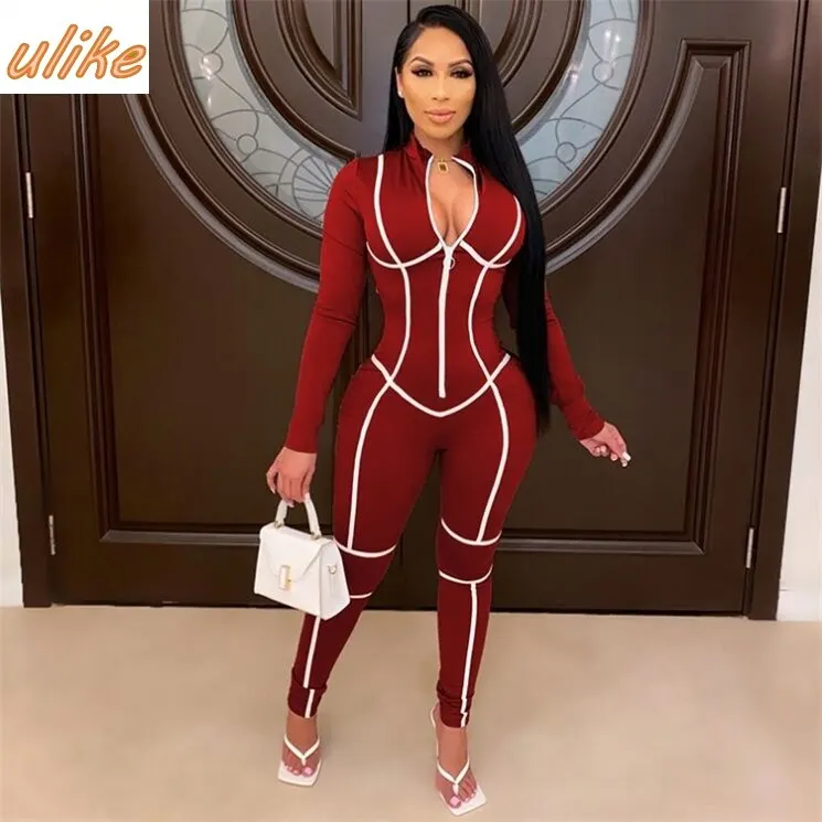 New Arrival  Women Long Sleeve One Piece Jumpsuits And Rompers Fall Clothing For Women