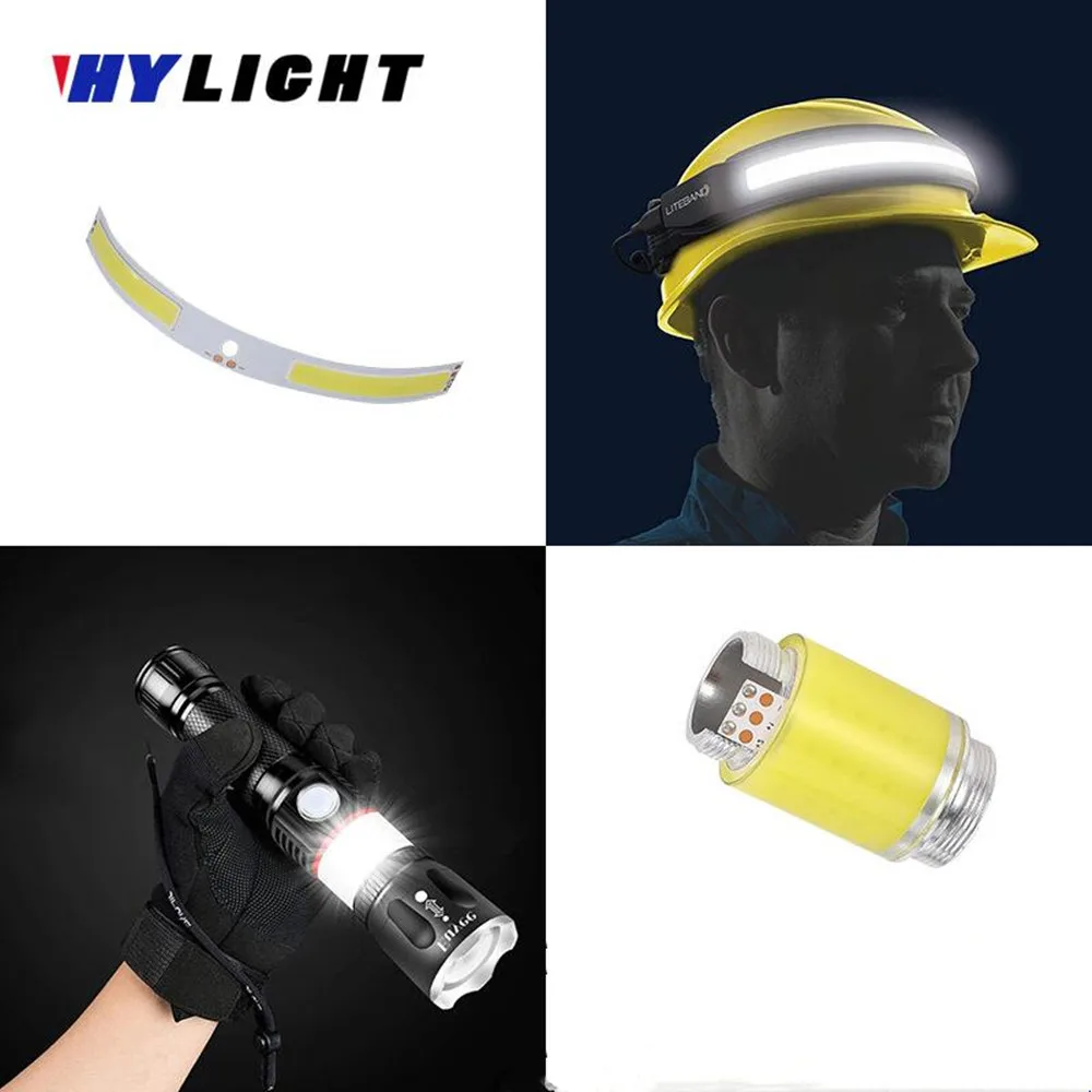 High Brightness RGBW IR UV White LED Chip 800lm 1000lm Usb 3V 5V 12V Rechargeable COB LED Mini Flashlight Helmet Light